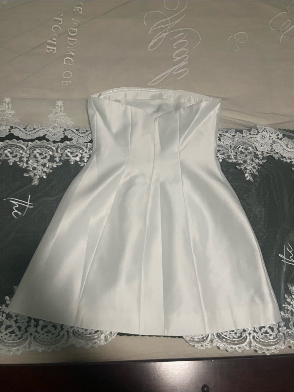 JW PEI White 3D Vine Floral Strapless Mini Dress - Picture 5 of 7